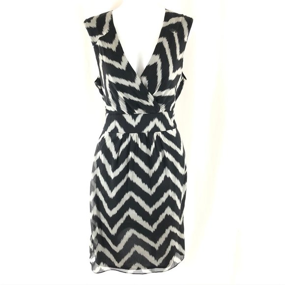 Steffen Schraut A Line Dress Silk Chevron Striped - Picture 1 of 5